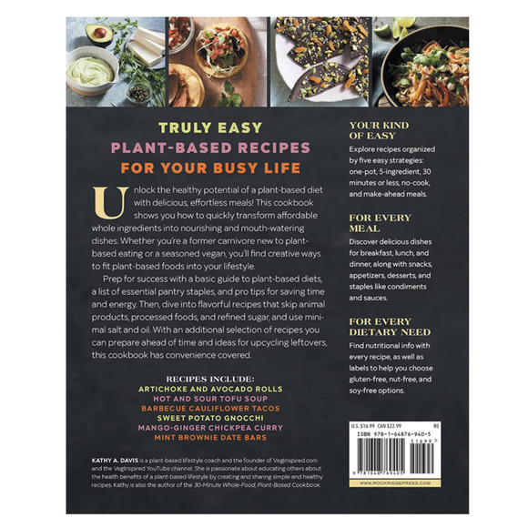 Super Easy Plant-Based Cookbook by Kathy A Davis Healthy 30 Minute Meals - Picture 3 of 9